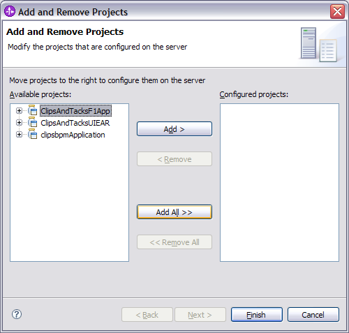 Add and remove projects