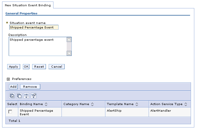 New Situation Event Binding properties