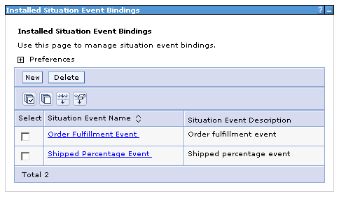 Installed Situation Event Bindings