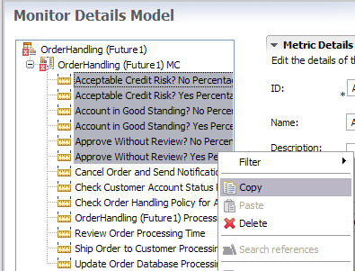 Monitor Model Detail: Copy metrics