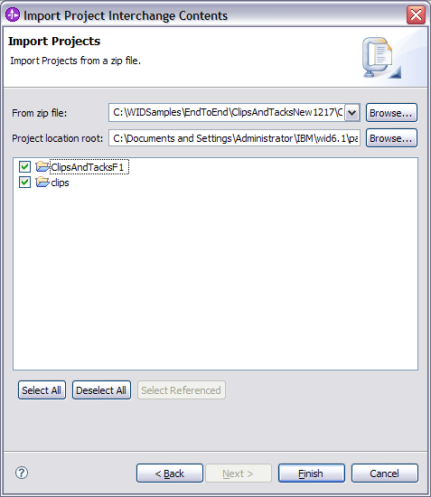 Import Project Interchange Contents