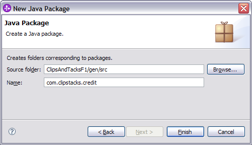 New Java Package wizard