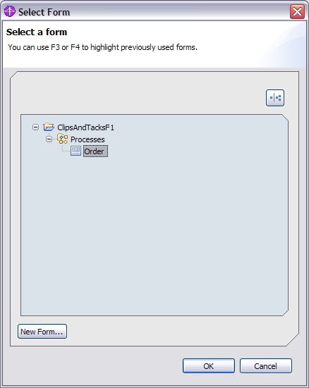 Select Form window