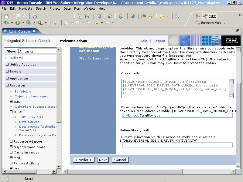 Specifying the classpath for the JAR files