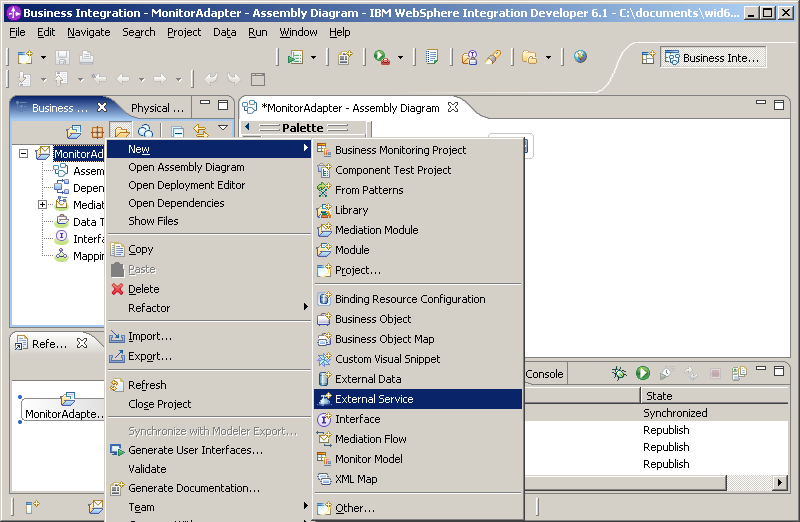 Defining an external service