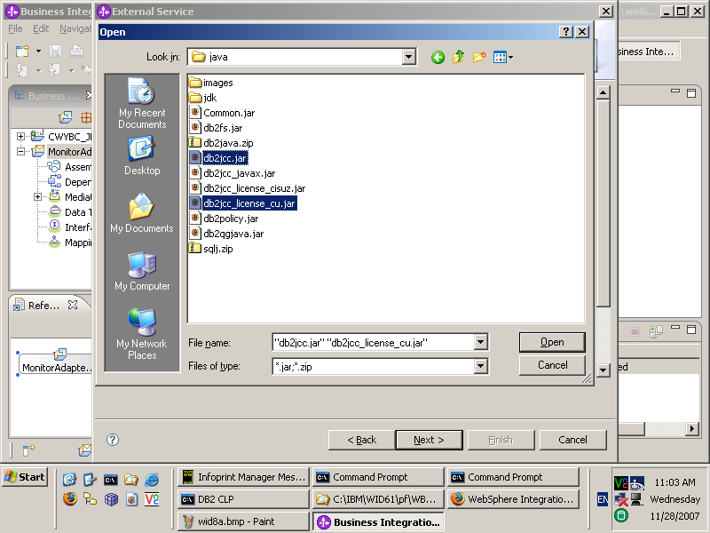 Selecting the JAR files