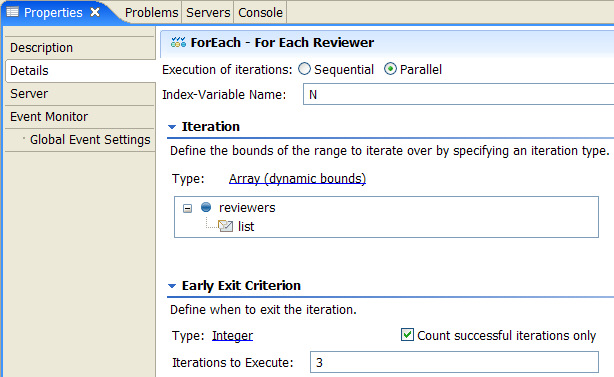 Define the variables of the ForEach structure: