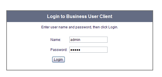 Login to Business User Client