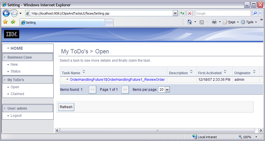 My to do's open