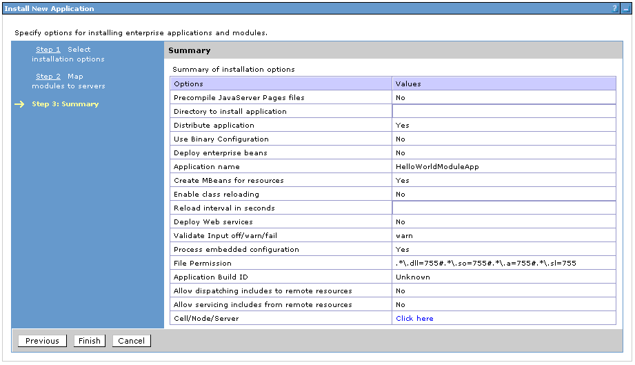 Install module summary
