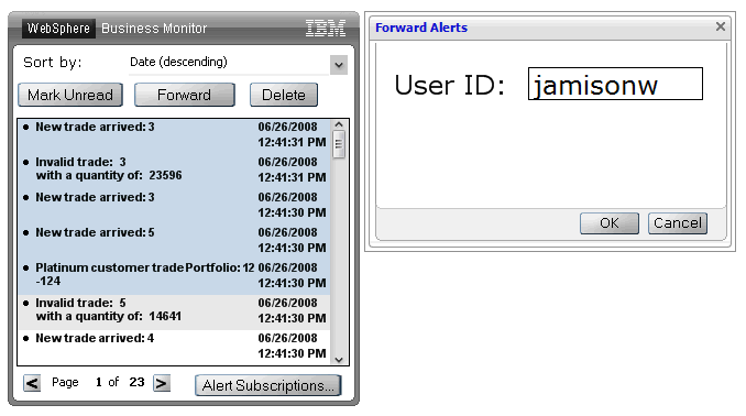 Alert forwarding