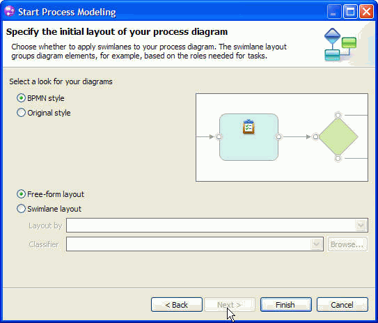 Start Process Modeling screen 3