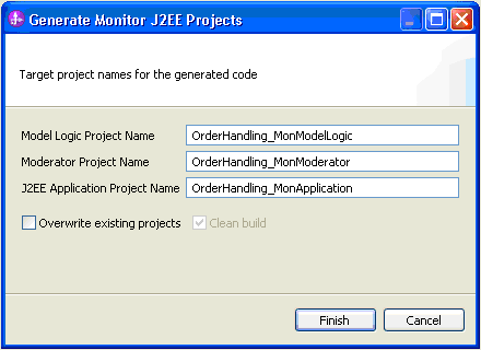 Generate Monitor J2EE Projects