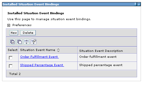 Installed Situation Event Bindings