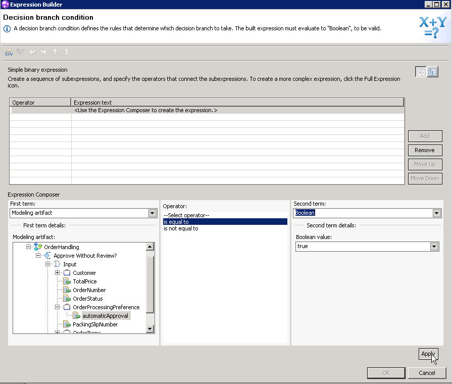 Check Order Handling Policy for Automatic Approval business task