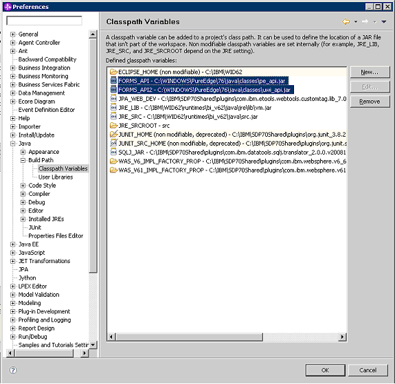 Class Path window