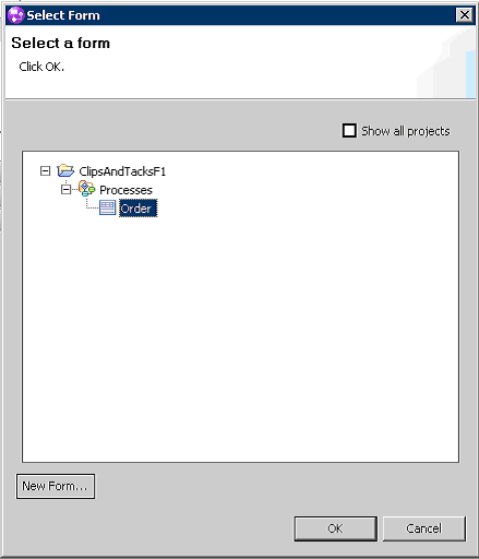 Select Form window