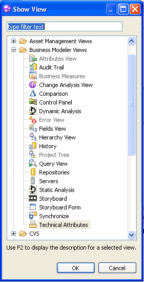 Technical Attributes view