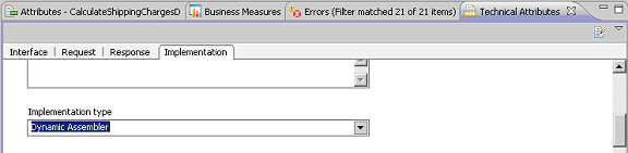 Implementation type in the Technical Attributes view