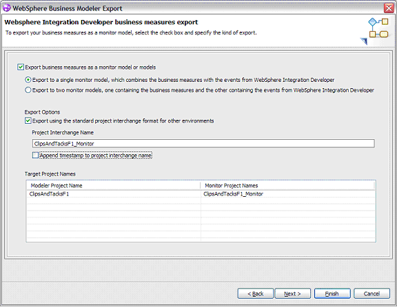 WebSphere Business Modeler Export