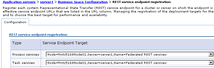 REST service endpoint registration