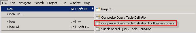 Composite Query Table for Business Space