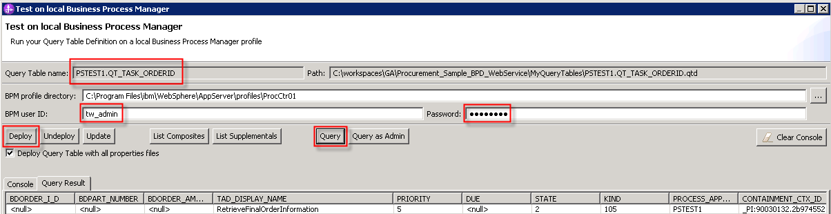 Query Result