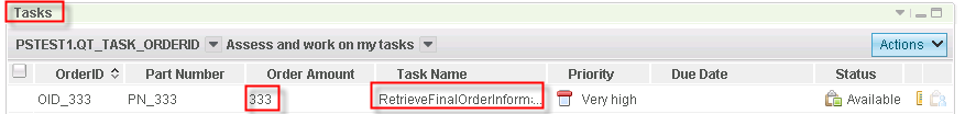 BPEL Task displayed.