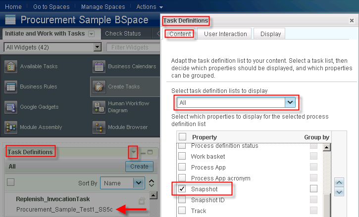 edit settings on Task Definition list