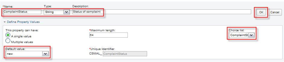 Associate Choice List ComplaintStatus