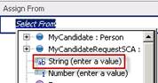 click on string