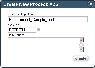 create new process app details