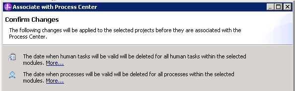 associate with process center  - confirm changes