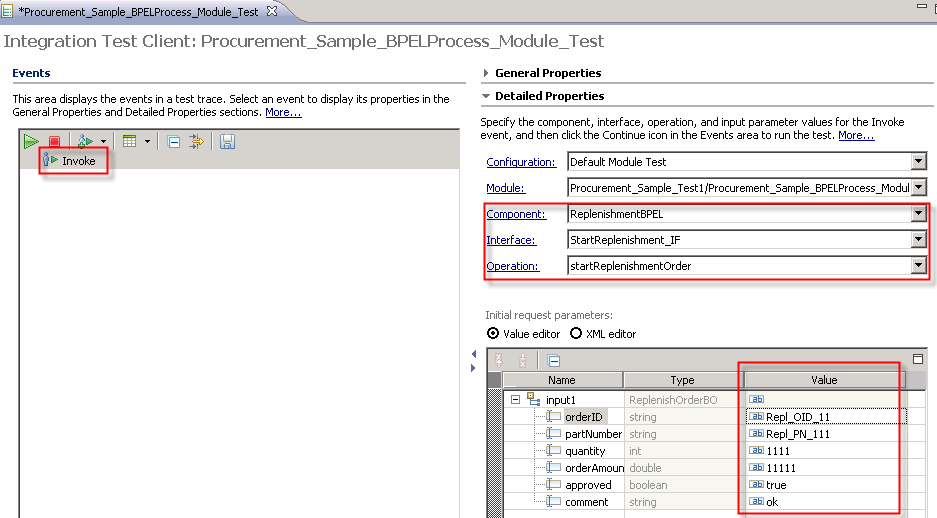 invoke process for test