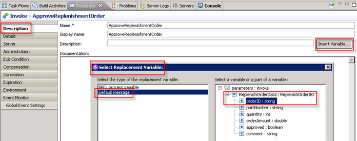 replacement variable