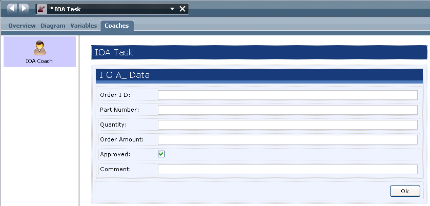 InternalOrderApproval Coach Form