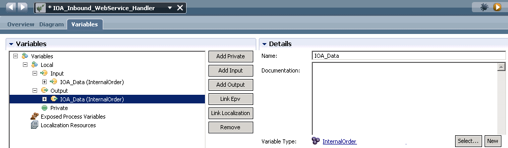 Add Input Add Output Variables