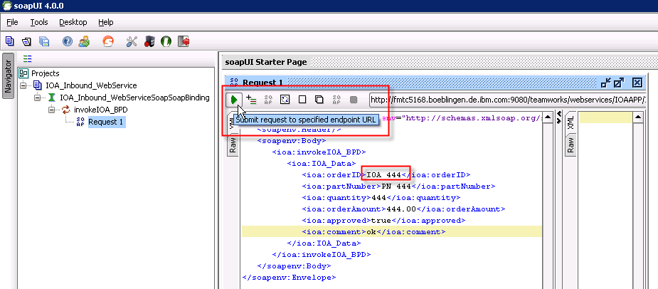 Start WSDL via soapUI