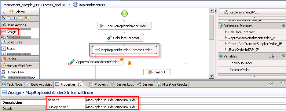 Drag and specify Assign node