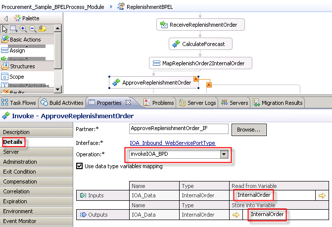 operation selection inputs outputs