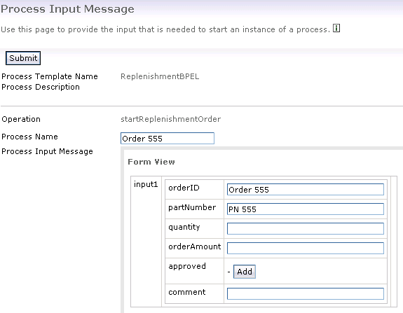 Process Input Message