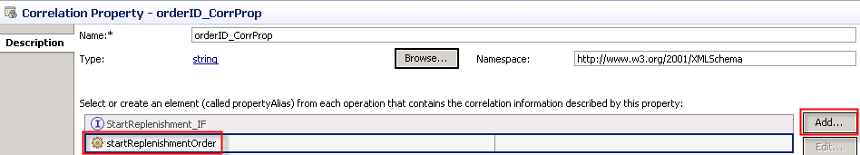 Create element for correlation information