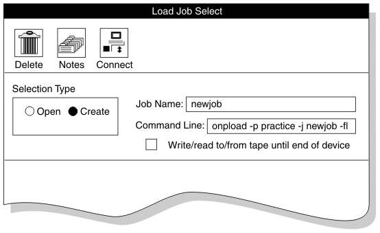 begin figure description - This graphic depicts the ipload graphical user interface. The onpladm command line utility provides the same functionality. - end figure description