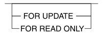 Graphic of syntax diagram optional items with choice of one